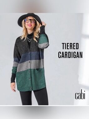 CAbi #4414 - Tiered Cardigan - EUC - Size XS